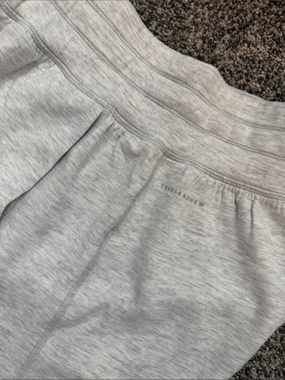Women's Light Gray Lounge Shorts with Drawstring - Picture 3 of 4